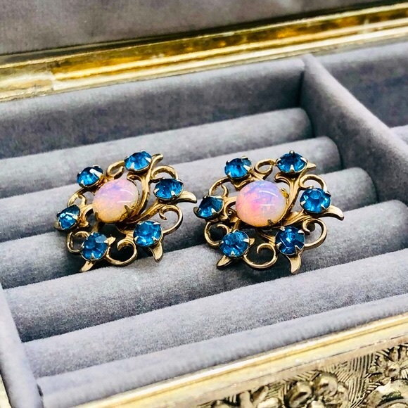 Vintage Opal Rhinestone Scatter pin Brooch Set - Picture 11 of 11